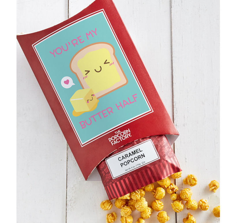 You're My Butter Half cute Valentine's card filled with caramel popcorn small Valentine's gift idea