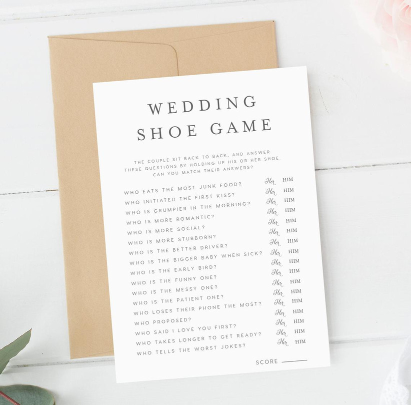 карточная игра для печати свадебной обуви