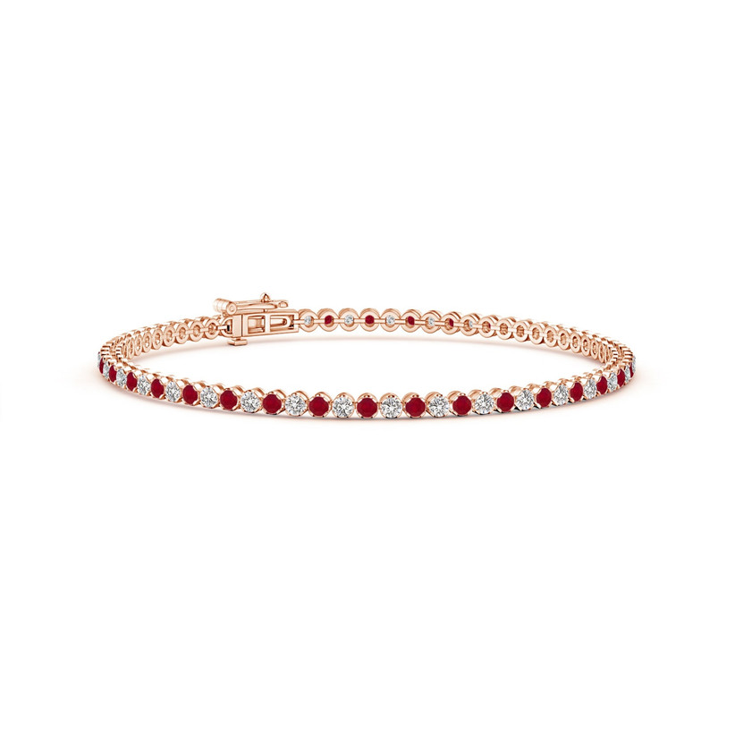 gold diamond and ruby tennis bracelet
