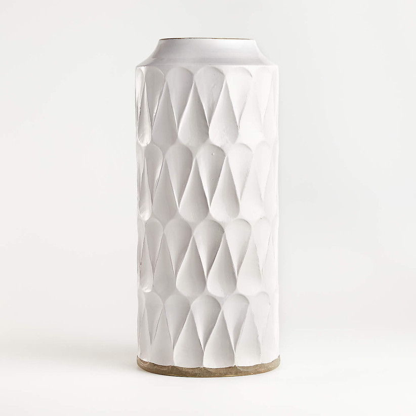 white modern geometric vase