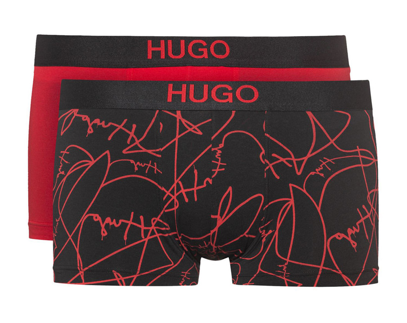 Две пары плавок HUGO BOSS с черным и красным узором