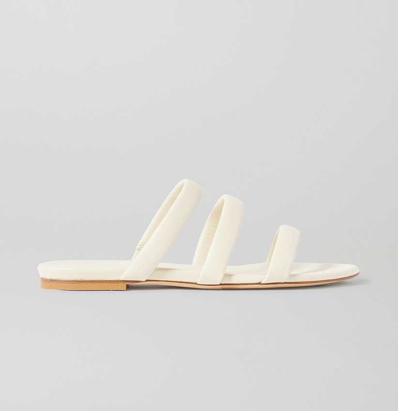 белые пляжные свадебные сандалии без шнуровки на трех ремешках