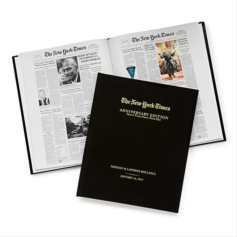 new york times anniversary book with black cover