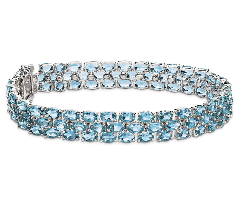 three strand blue topaz bracelet