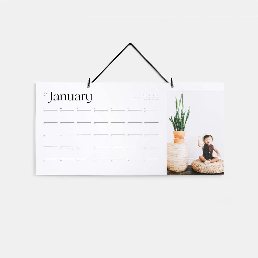 hanging calendar with baby photo