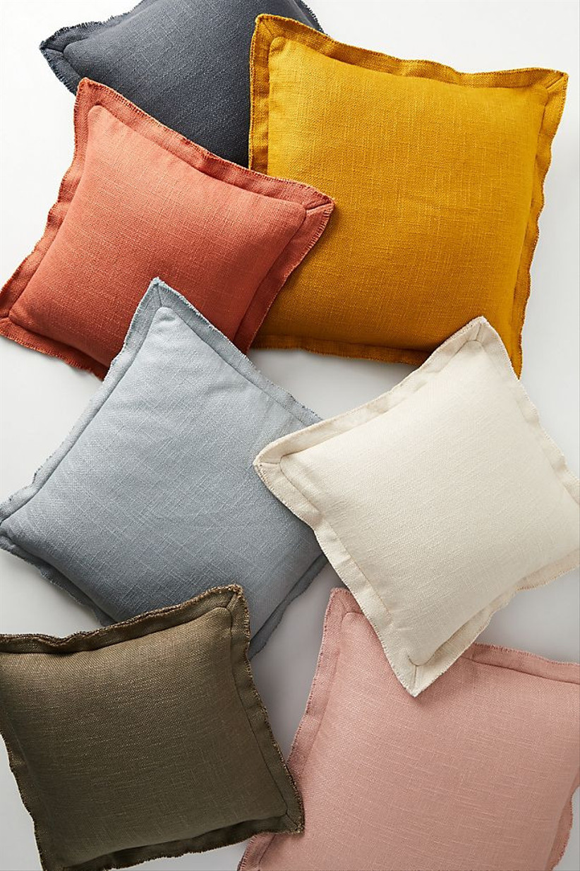 colorful linen throw pillows