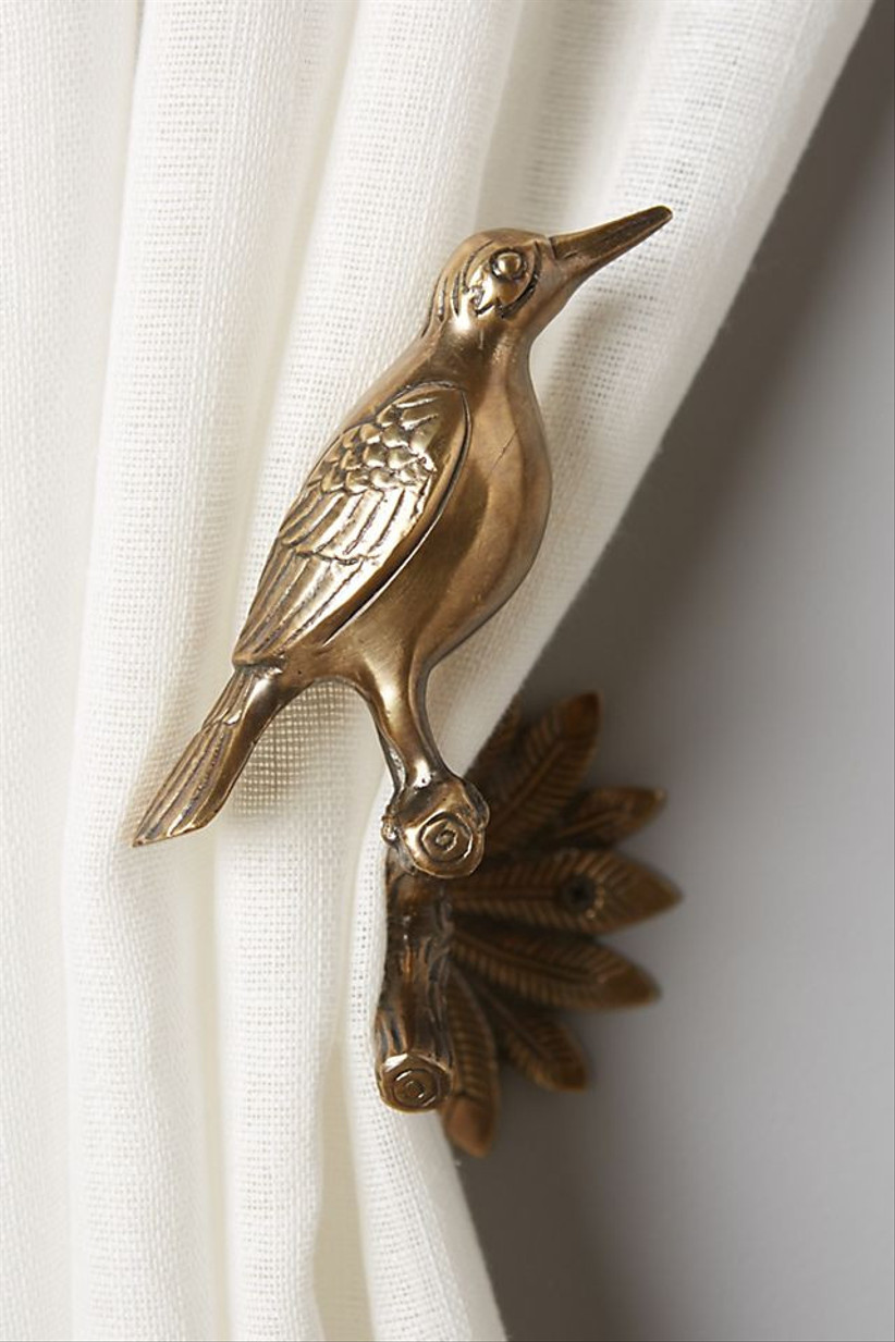 bronze bird curtain tiebacks