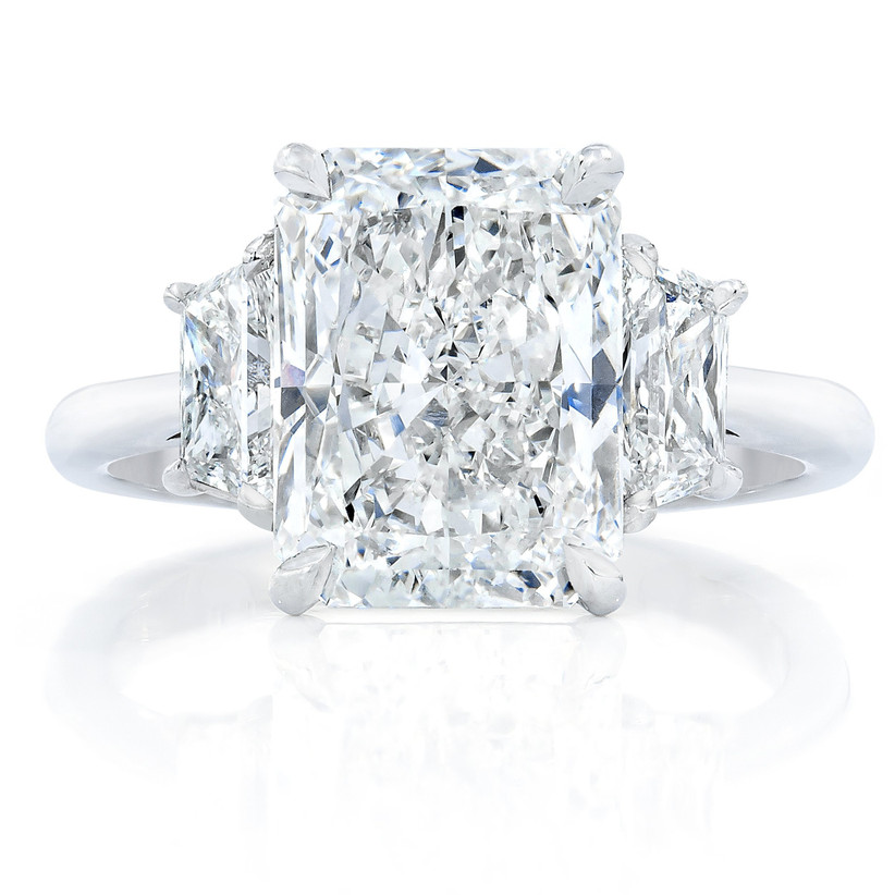 винтажное обручальное кольцо с тремя камнями с сияющей огранкой и триллионом бриллиантов