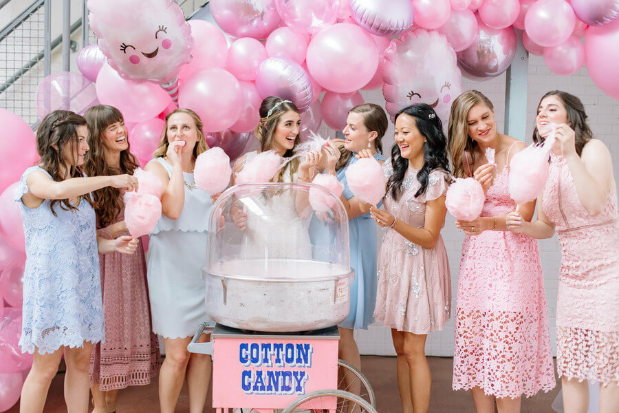 Cotton Candy Machine at a wedding reception instead of cake