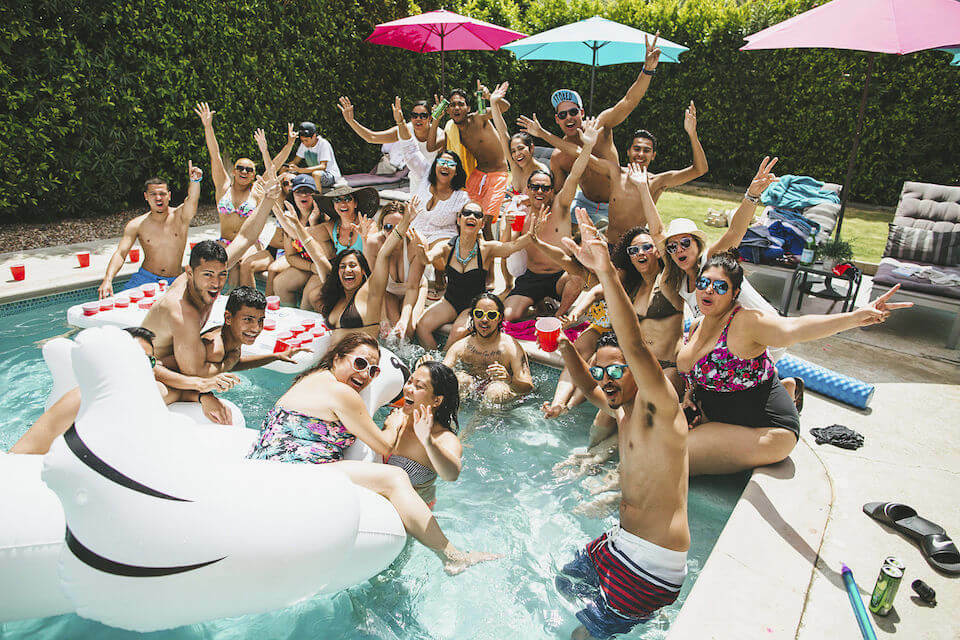 Throw a welcome pool party instead of a rehearsal dinner
