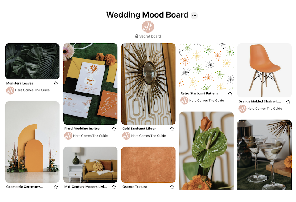 Как сделать свадебный мудборд в Pinterest